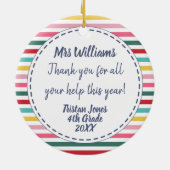 クリスマス先生コ教えーヒーはcovid19を清潔にしなさい セラミックオーナメント (裏面)