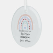 クリスマス先生サンキューパーソナライズされたヒーローギフト ガラスオーナメント (正面左)