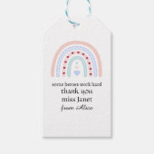 クリスマス先生サンキューパーソナライズされたヒーローギフト ギフトタグ (正面)