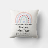 クリスマス先生サンキューパーソナライズされたヒーローギフト クッション (裏面)