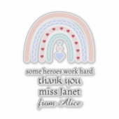 クリスマス先生サンキューパーソナライズされたヒーローギフト シール (正面)