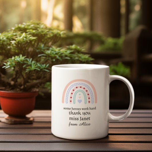 クリスマス先生サンキューパーソナライズされたヒーローギフト ジャンボコーヒーマグカップ