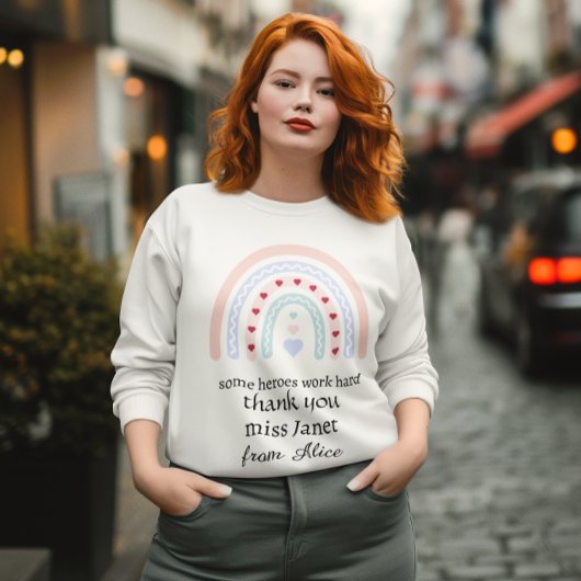 クリスマス先生サンキューパーソナライズされたヒーローギフト スウェットシャツ