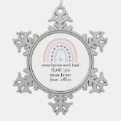 クリスマス先生サンキューパーソナライズされたヒーローギフト スノーフレークピューターオーナメント (正面)