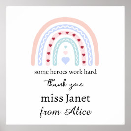 クリスマス先生サンキューパーソナライズされたヒーローギフト ポスター