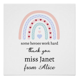 クリスマス先生サンキューパーソナライズされたヒーローギフト ポスター