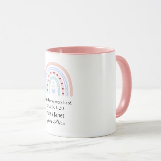 クリスマス先生サンキューパーソナライズされたヒーローギフト マグカップ (正面右)