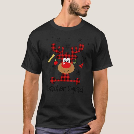クリスマス先生スクワッドトナカイクリスマス先生Lif Tシャツ (正面)