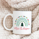 クリスマス先生レインボーナイスリストかわいいギフト コーヒーマグカップ<br><div class="desc">クリスマスの虹の先生は常に素敵なリストかわいいマグギフト上にある。</div>