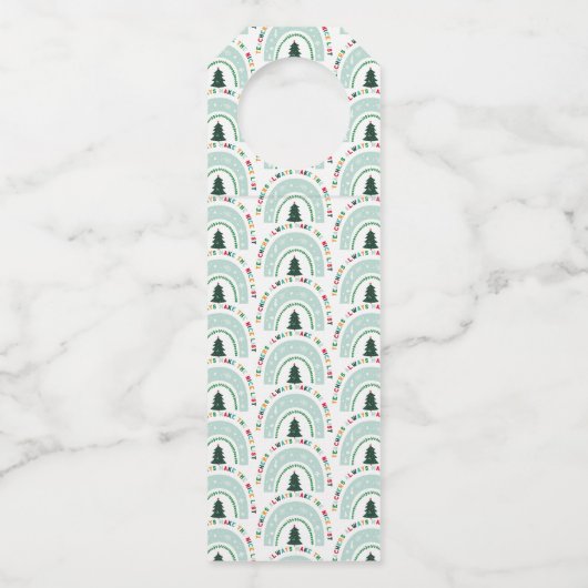 クリスマス先生レインボーナイスリストかわいいギフト ボトルネックタグ (裏面)