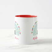 クリスマス先生レインボーナイスリストかわいいギフト マグカップ (中央)