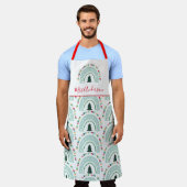 クリスマス先生レインボーニースのかわいい贈り物 エプロン (着用した状態)