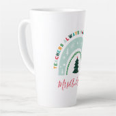 クリスマス先生レインボーニーニースリストかわいいギフトコフ カフェラテマグ (左アングル)