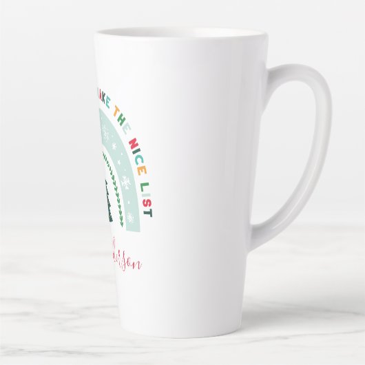 クリスマス先生レインボーニーニースリストかわいいギフトコフ カフェラテマグ (右)