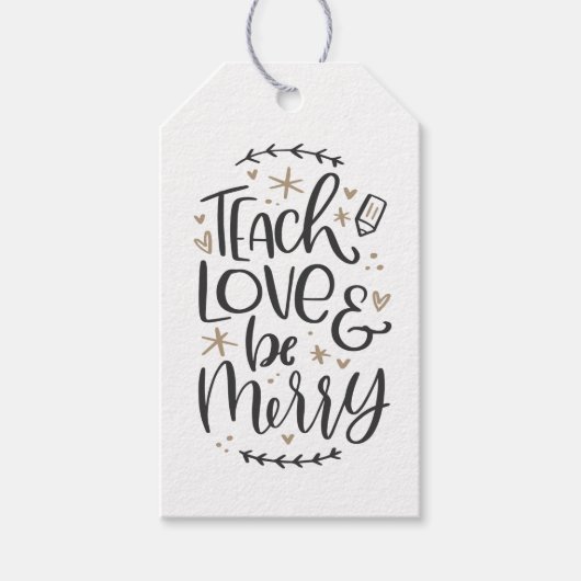 クリスマス先生引用文ギフトラベル ギフトタグ (正面)