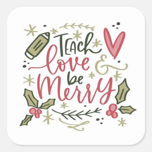 クリスマス先生引用文シール スクエアシール (正面)