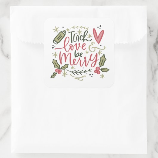 クリスマス先生引用文シール スクエアシール (バッグ)