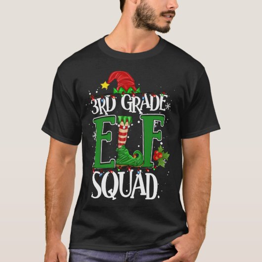 クリスマス先生3級小妖精や小人分隊クリスマス灯 Tシャツ (正面)
