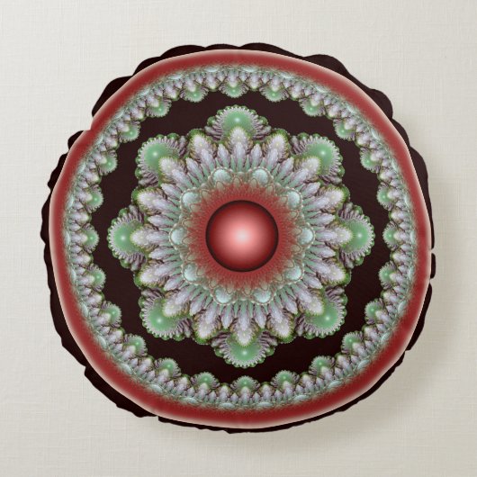 クリスマス光沢のラウンド装飾 ラウンドクッション (正面)