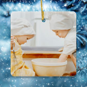 クリスマス写真かわいいカラフルクお洒落ッキー セラミックオーナメント