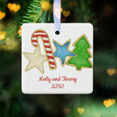 クリスマス写真かわいいカラフルクお洒落ッキー セラミックオーナメント