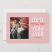 クリスマス写真で最も盛り上がったおもしろい年の写真 シーズンカード (正面)