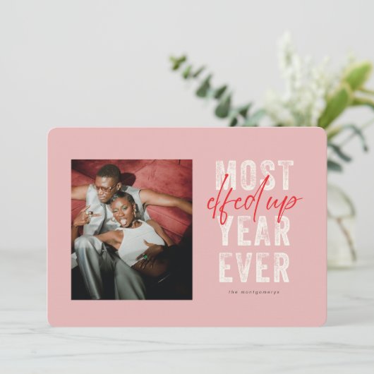 クリスマス写真で最も盛り上がったおもしろい年の写真 シーズンカード (スタンド正面)