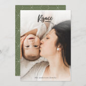 クリスマス写真のホリデーカードを喜ぶ シーズンカード (正面/裏面)