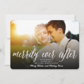 クリスマス写真の台本の後を楽しく結婚過ごす シーズンカード (正面)