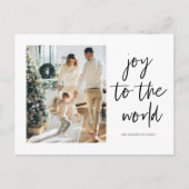 クリスマス写真の家族と家族への喜び ポストカード (正面)