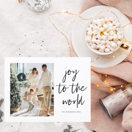 クリスマス写真の家族と家族への喜び ポストカード