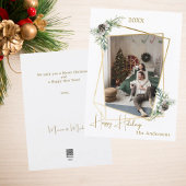 クリスマス写真の幾何学的金ゴールド モダン シーズンカード