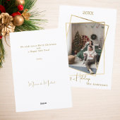 クリスマス写真の幾何学的金ゴールド モダン シーズンカード