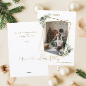 クリスマス写真の幾何学的金ゴールド モダン シーズンカード
