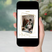 クリスマス写真の幾何学的金ゴールド モダン シーズンカード