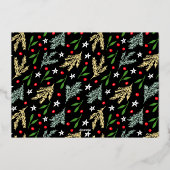 クリスマス写真の後は楽しく実在す 箔シーズンカード (裏面)