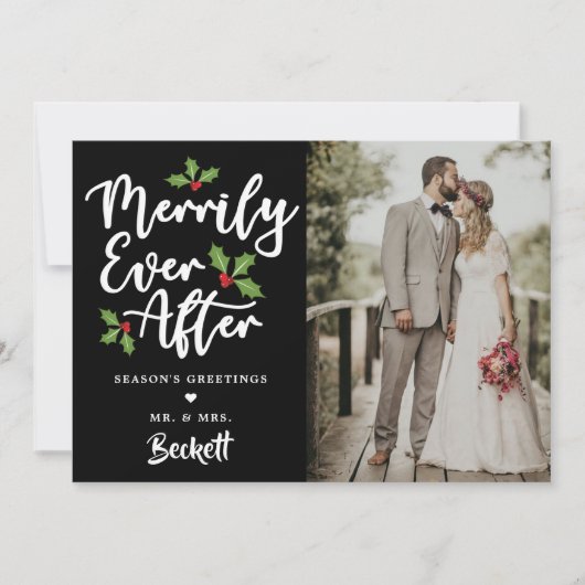 クリスマス写真の後を楽しく シーズンカード (正面)