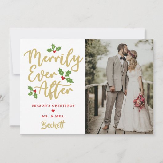 クリスマス写真の後を楽しく シーズンカード (正面)