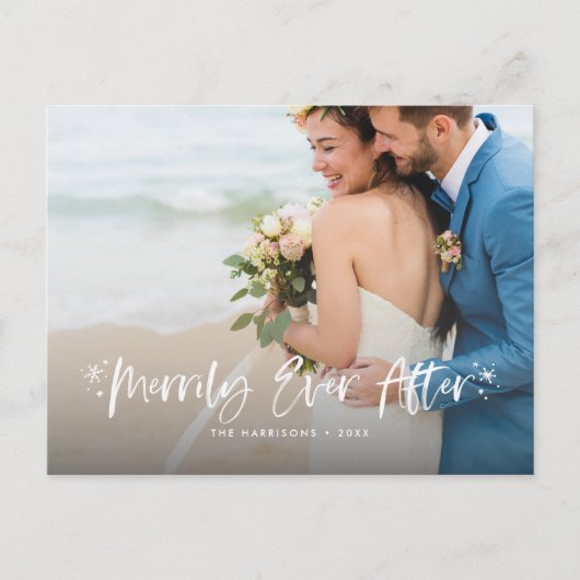 クリスマス写真の後を楽しく シーズンポストカード (正面)