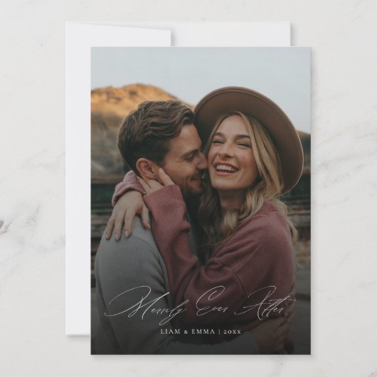 クリスマス写真の後、楽しく書ける シーズンカード (正面)