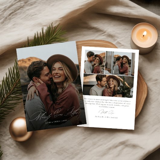 クリスマス写真の後、楽しく書ける シーズンカード