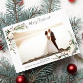 クリスマス写真の水の色の果実と枝 シーズンカード