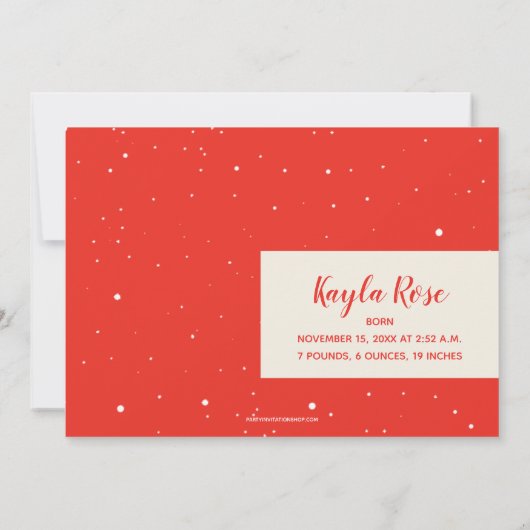 クリスマス写真の誕生のお知らせ シーズンカード (裏面)