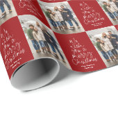 クリスマス写真の赤い休日 ラッピングペーパー (ロールコーナー)