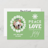 クリスマス写真はがき – 平和、愛、喜び シーズンポストカード (正面/裏面)