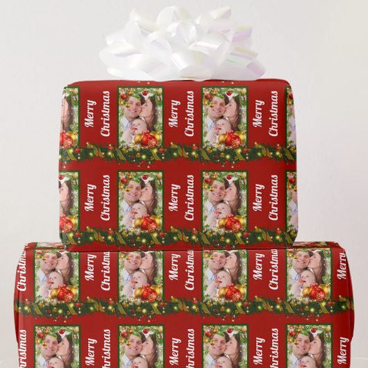 クリスマス写真を追加 ラッピングペーパー