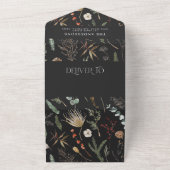 クリスマス写真アーチ水彩植物性フローラ オールインワン招待状 (外側)