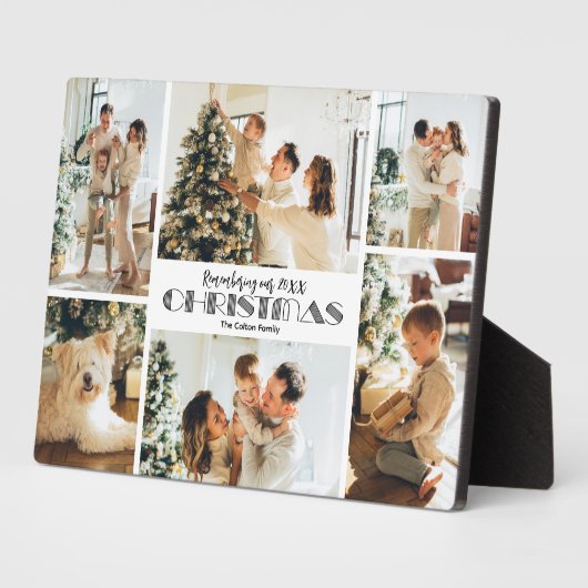 クリスマス写真コラージュを思い出す フォトプラーク (側面)