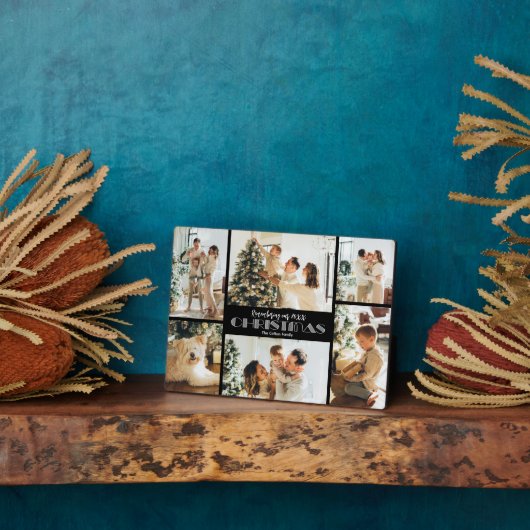 クリスマス写真コラージュを思い出す フォトプラーク (側面)