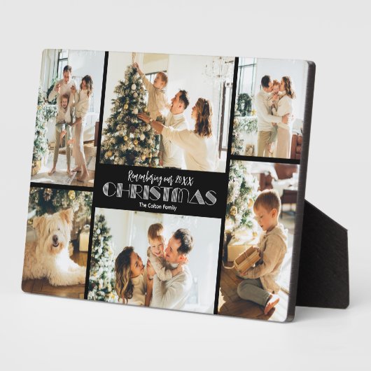 クリスマス写真コラージュを思い出す フォトプラーク (側面)